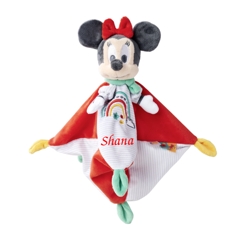  - minnie souris - evergreen plat arc en ciel rouge gris 25 cm 